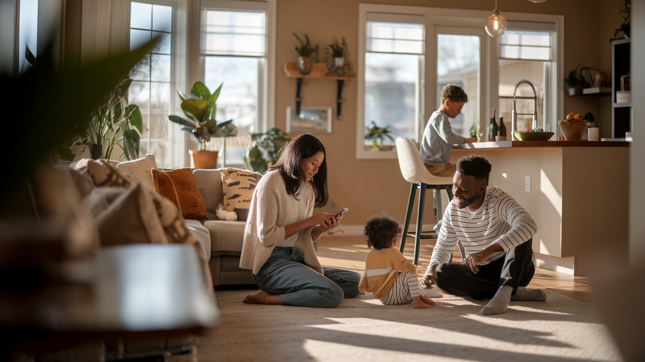 American family enjoying their home